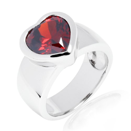 Rafaela Donata Love Collection Damen-Ring 925 Sterlingsilber Zirkonia rot Gr. 56 60400002 Preisvergleich