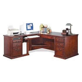 Kathy Ireland Huntington Cherry LDesk with Left Return Huntington Cherry from... by Kathy Ireland Martin