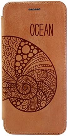 Maximus iPhone 6 / 6S Case, Natural Leather Wallet MicroSuction Case-Ocea