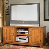 Entertainment TV Console with Cabinets in Cottage Oak Finish