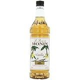 Monin Flavored Syrup, Vanilla, 33.8-Ounce Plastic Bottles (Pack of 4)