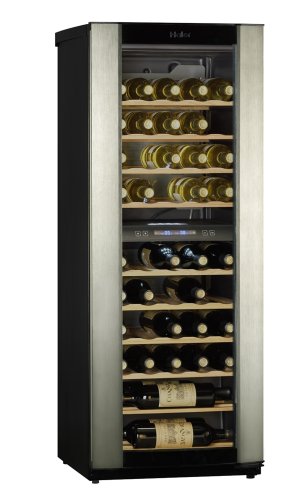 HAIER JC-160GDD 2 Zonen Weinklimaschrank / 128 cm Höhe / 273.75 kWh / 160 L Kühlteil / 50 (24/26) Flaschen
