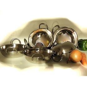 SET OF 6 STAINLESS STEEL 15CM BALTI DISHES - INDIAN SERVING DISHES - CURRY NIGHT - Fast Dispatch