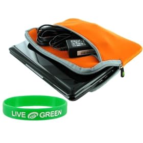 Acer AOD250-1584 10.1-Inch Netbook Neoprene Sleeve Case (Extra-Pocket - Orange)
