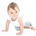 Ah Goo Baby Kneekers Baby Knee Pads for Crawling, Unisex, Paws Periwinkle Pattern, For Lean Legs