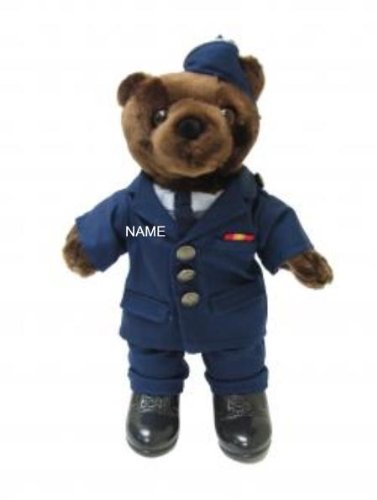 Stuffed 20 teddy bear in personalized custom embroidered U.S. Air Force Officer Service Dress Military Uniform