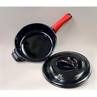 3 Piece 10'' Ceramic Skillet with Cover & Handle Pot Holder