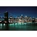 Professionally Framed New York City (Brooklyn Bridge & Night Skyline, 2007) Photo Print Poster - 24x36 with RichAndFramous Black Wood Frame