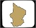 Decorated Mouse Pad with map, Chad, geograpy, region, Africa, outline, area, land