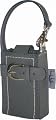 Nicole Miller Leather Universal Cell Phone Carry Case with Hand Strap, Grey