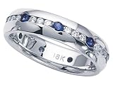 0.85 cts Sapphire Eternity Band - Platinum, 18kt White or Yellow Gold