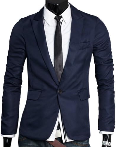 Zeagoo Men's V-Neck One Button Blazer Suit