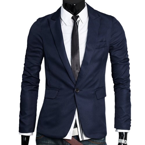 Zeagoo Men's V-Neck One Button Blazer Suit