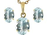 3.50 cts Genuine Aquamarine Boxed Gift Set - 14kt White Gold LIFETIME WARRANTEE