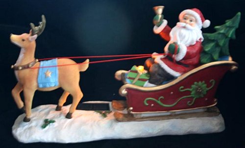 Childrens Toyshop  Outdoor Living : Solar Powered Santa With Reindeer
