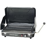 New Stansport Portable Propane Grill Stove Blk 12000 BTU Burner Non-stick Coated Cooking Grate Black