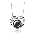 Katie Heart Black 9-10mm AA Quality Freshwater 925 Sterling Silver Pearl Pendant