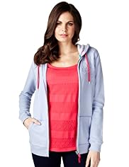 Per Una Pure Cotton Floral Embroidered Hooded Top
