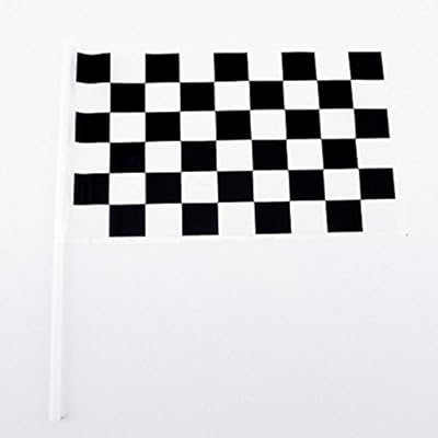 Adorox Plastic Checkered Mini Race Flags Nascar Theme Party Favor Decoration