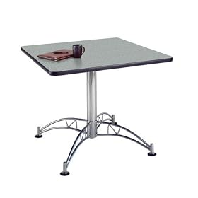 OFM LT36SQ-GRAY NEBULA 36 Inch Square Multi-Purpose Table - Chrome X Base-Gray Nebula by OFM