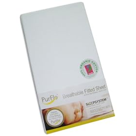 PurFlo Cot Bed Fitted Sheet (White, 140 x 70cm)