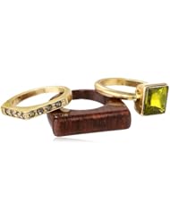 Kenneth Cole New York "Tropics" Faceted Square Bead Stacked Ring Set, Size 7