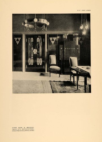 1906 Josef Urban Art Nouveau Dining Room Lamp Print - Original Halftone Print