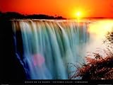 Victoria Falls - Zimbabwe Places Art Poster Print by Roger De La Harpe, 20x16