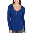 Xhilaration&reg; Juniors Long Sleeve Thermal Henley Sleep Top - Blue