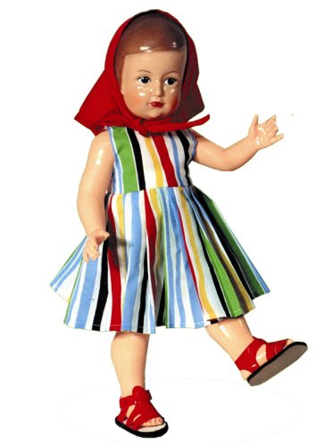 Buy Francoise: Classic French Toddler Doll 16″ with Shiny Finish, Painted Eyes and Striped Color Dress.