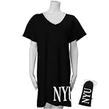 NYU Violets Ladies Black Nightshirt in a Bag