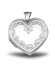 Sterling Silver Heart Picture Locket 3/4 inch x 3/4 inch in Sterling Silver