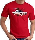 Ford '55 THUNDERBIRD Classic Muscle Car Adult T-shirt - Red, Large