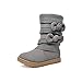 DREAM PAIRS Little Kid Klove Grey Pu Faux Fur Lined Mid Calf Winter Snow Boots Size 3 M US Little Kid