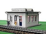 HO B / U Whistle Stop Station, Lighted w / Figures - B0006O22DS