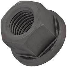 Low Carbon Steel Flange Nut, Metric Coarse 6H Threads, M12 Thread Size, 7/16" Width Across Flats
