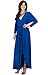 KOH KOH Women's Designer Long Sleeve Asymmetrical Drape Split Maxi Dress