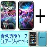 ★Skins(スキン)＋エアージャケット（青色透明ケース）のお得なセット！iPhone 3G/S用：Static Dischargeの画像