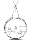 18 Kt White Gold Circle Shape Diamond Pendant