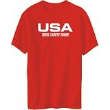 T-Shirt Mens Red  USA Cross Country Runner / ATHLETIC AMERICA  Sports