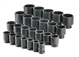 SK 35421 25 Piece 3/4 Drive 12 Point Standard Fractional Thin Wall Impact Socket Set