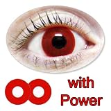 Plain Red Bloody Eyes / Bloodshot Motif Lenses from BIONORA 1 Year use including Lens Case