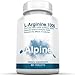 Alpine Nutrition L Arginine HCL 1000mg Tablets - NOS Nitric Oxide Supplements - 60 Count