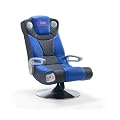 MusicRocker wireless Modell Spacer Schwarz / Blau (Multimediasessel, Soundsessel, Gaming, Sound Chair, Stereo 2.1 System