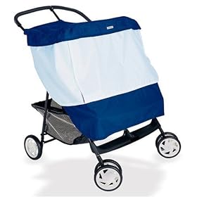 BabyShade� Double Stroller Cover Protects Infants in Canopied Twin Strollers from Sun, Rain, Wind and Flying Insects