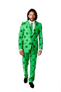 OppoSuits Men's Patrick Party Costume Suit, Green, 44