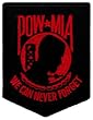 POW MIA Embroidered Patch Iron-On Vietnam War Prisoner of War Military Emblem Black Red