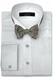 Joseph Abboud Black Tie Wing Collar, solid pique, 100% Cotton with French Cuff Tuxedo Shirt