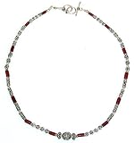 Chain Necklace In Coral Gemstone Healing Beads Handmade Jewelry India 18.25  - Female Gifts (gnklc169)