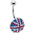 Crystal Confederate Flag Belly Ring